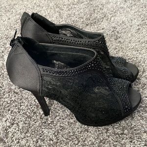 Black Open Toed Michelangelo Heels